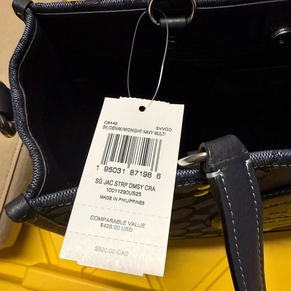 Coach Blue Dempsey Signature Tote 22 Bag - Picture 4 of 13